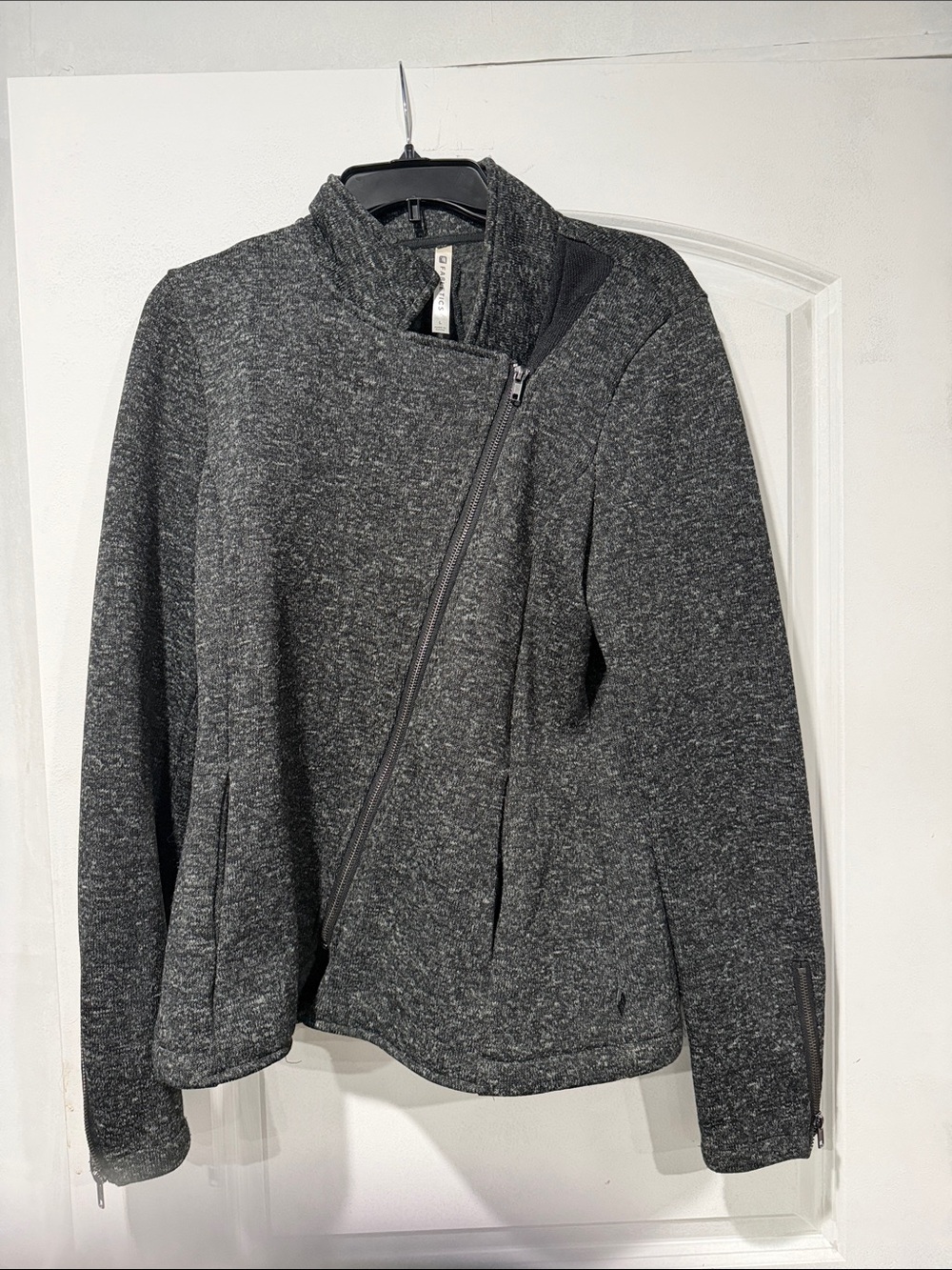 Fabletics Charcoal Gray Asymmetrical Zip Jacket